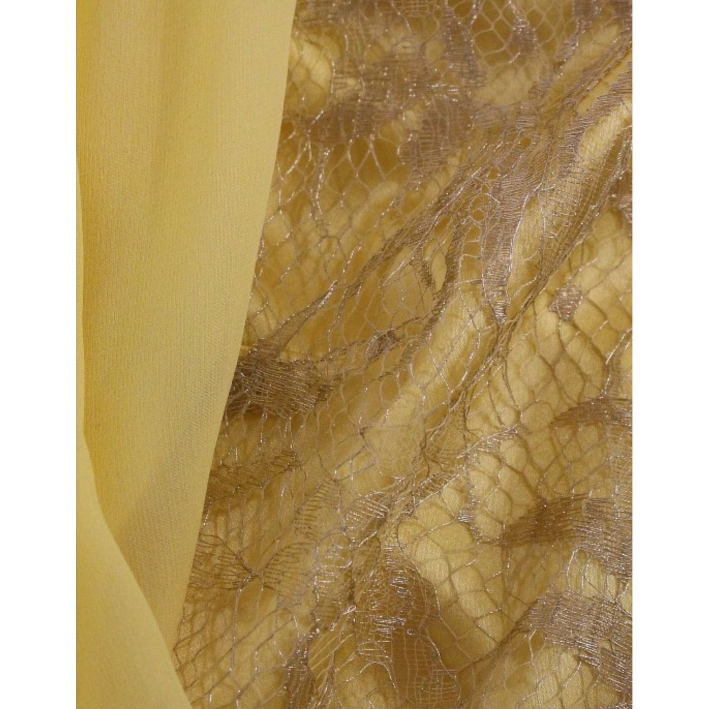 Dolce & Gabbana Yellow lace crystal mini dress GSS10005-2