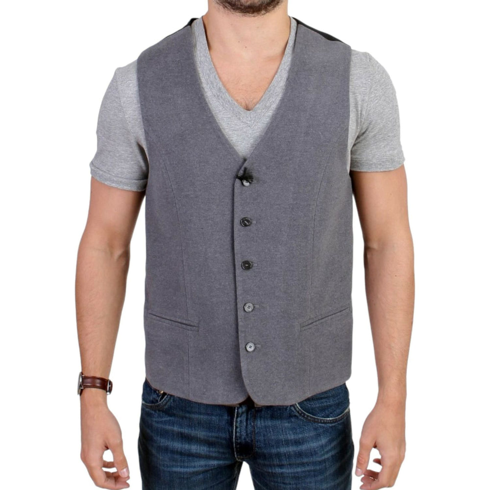 Costume National Gray cotton blend casual vest SIG10771-1