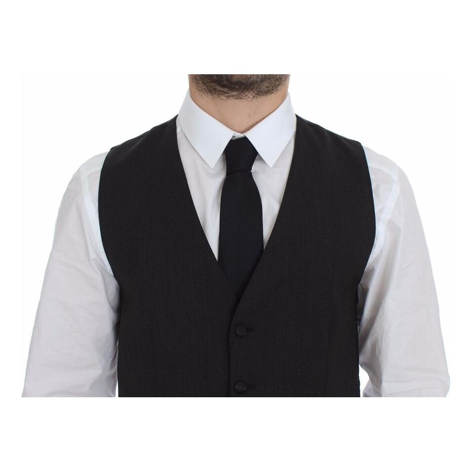 Dolce & Gabbana Gray Wool Stretch Dress Vest Blazer VES10063-2