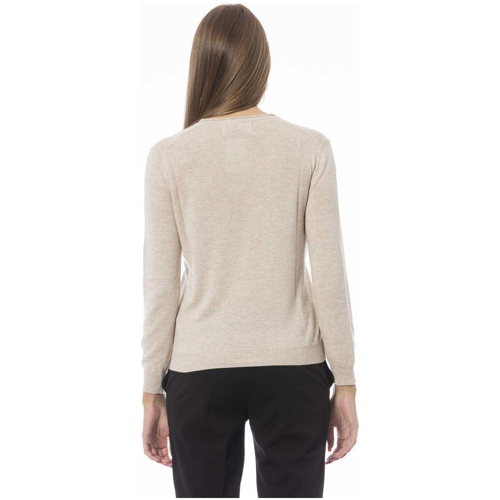 Baldinini Trend Beige Cashmere Women Sweater BA-23835-S