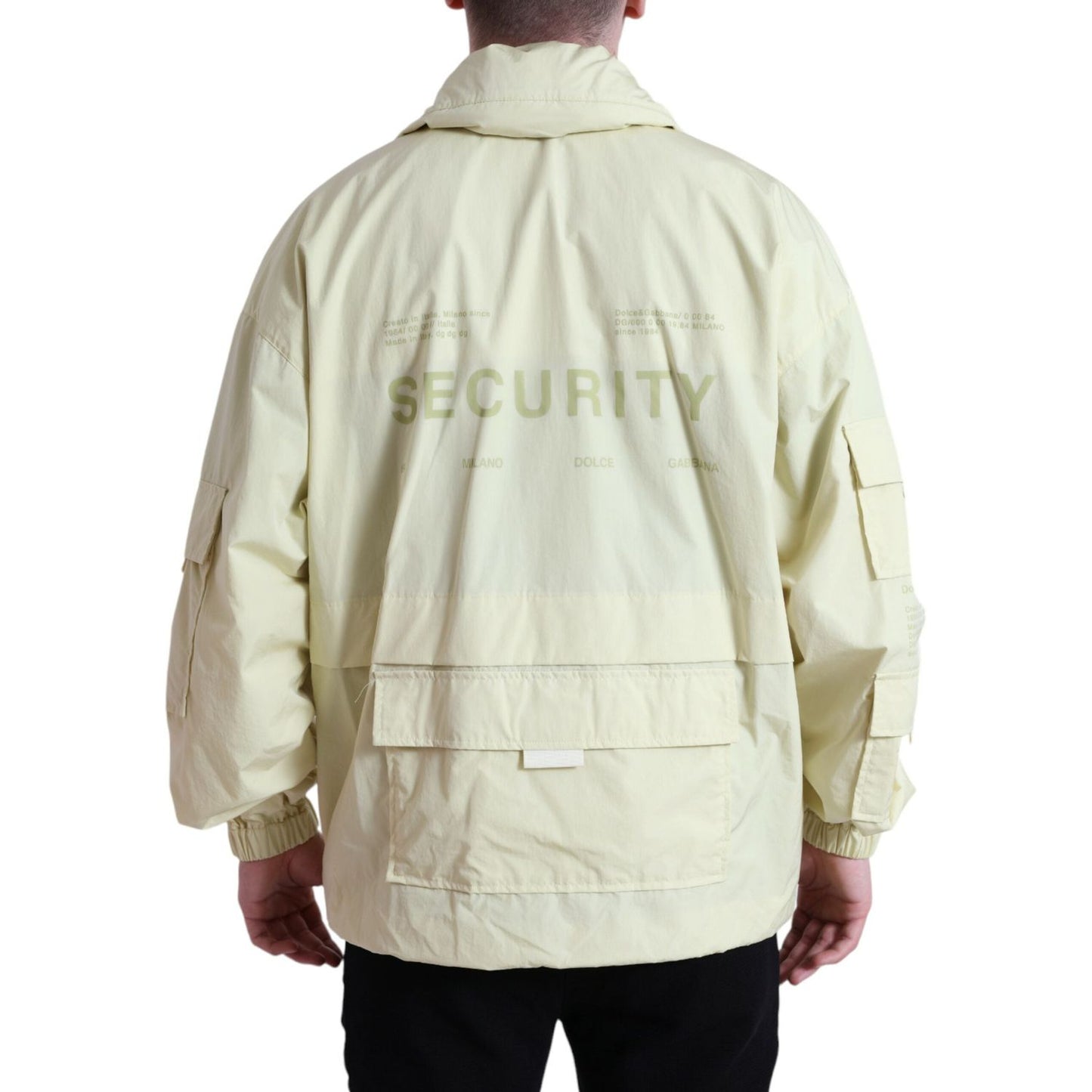 Dolce & Gabbana Yellow Nylon Collared Full Zip Parka Jacket JKT3757-50