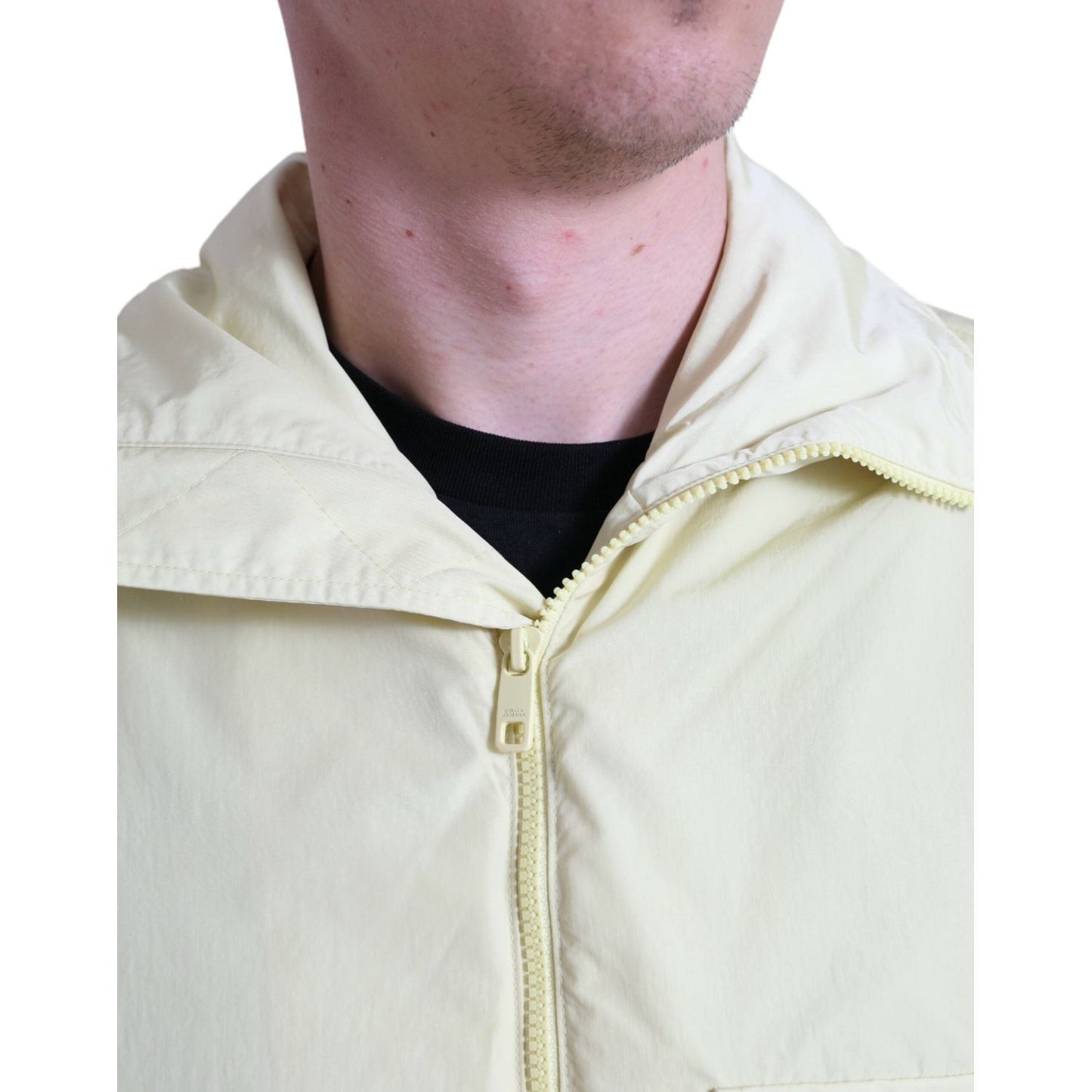Dolce & Gabbana Yellow Nylon Collared Full Zip Parka Jacket JKT3757-50