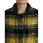 Dolce & Gabbana Yellow Plaid Long Sleeve Casual Coat Jacket JKT3693-40