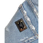 Dolce & Gabbana Blue Tattered Embellished Bermuda Shorts PAN74919-40
