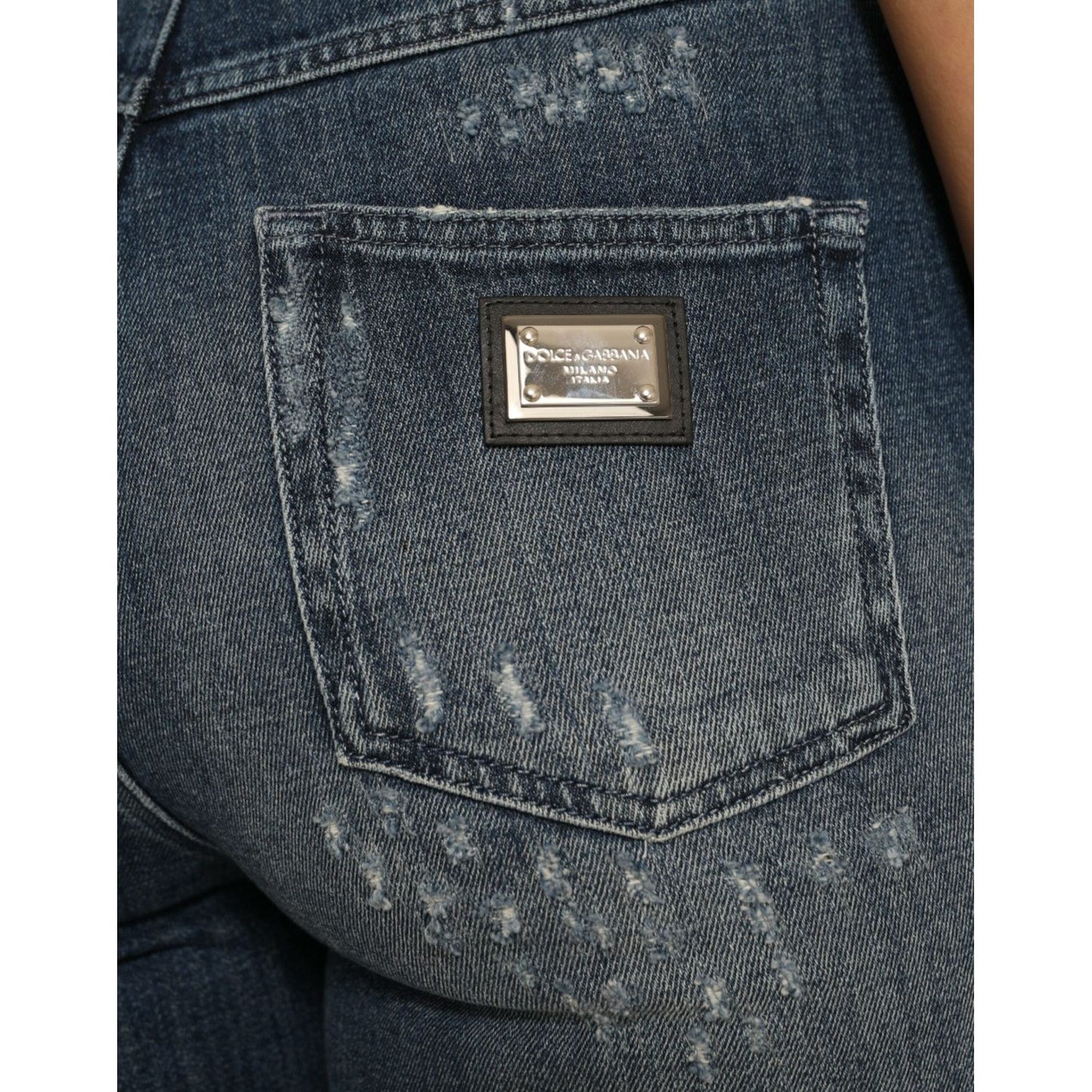Dolce & Gabbana Dark Blue Distressed GRACE Skinny Denim Jeans PAN75008-40