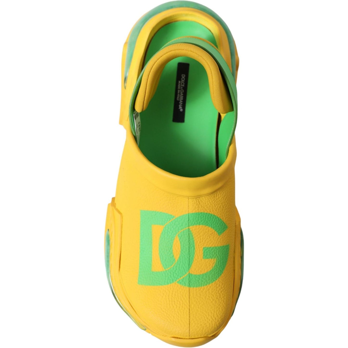 Dolce & Gabbana Yellow Green Rubber Clogs Men Slippers Men Shoes Dolce & Gabbana