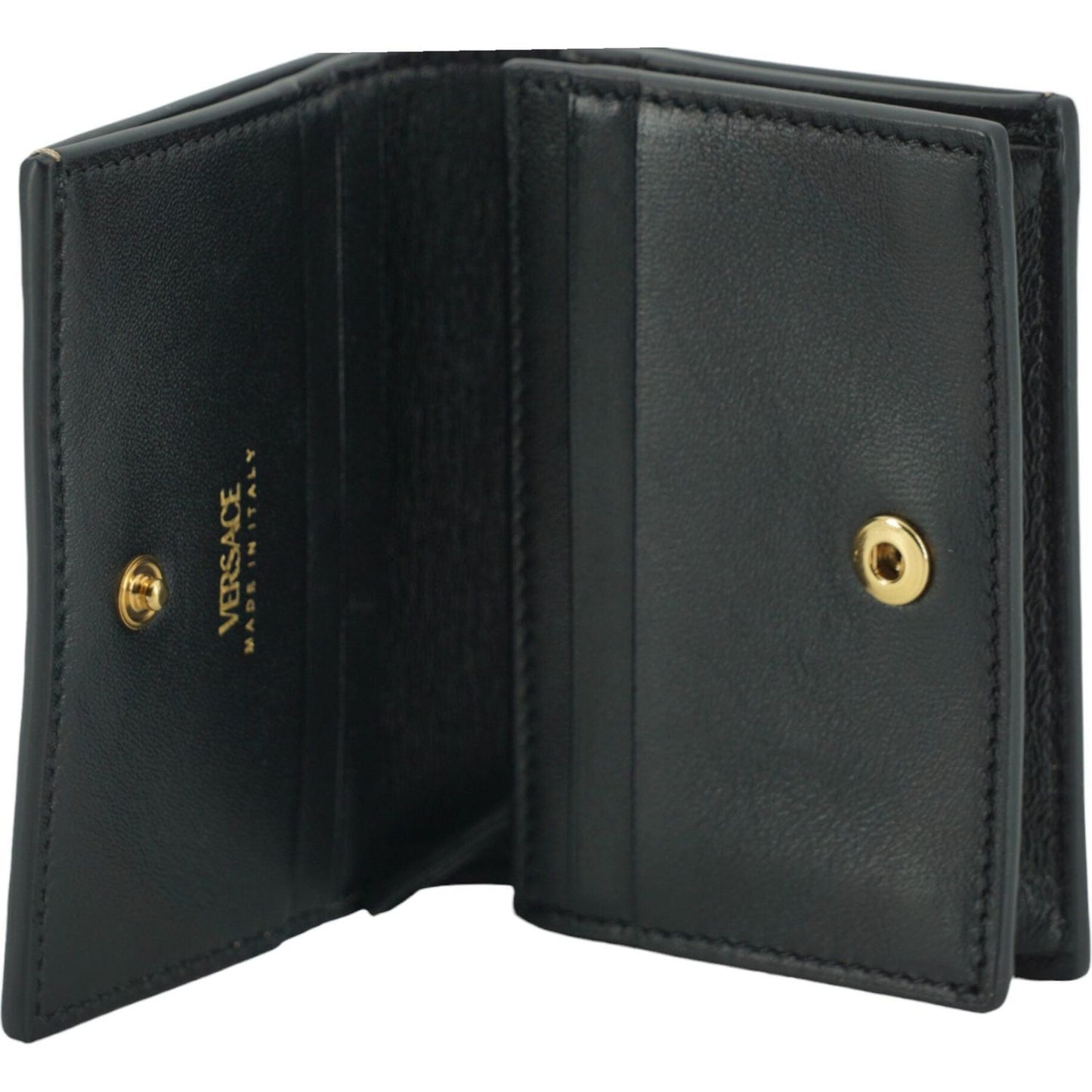 Versace Elegant Compact Leather Wallet in Brown 8054712459283