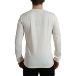 Dolce & Gabbana Off White Cotton Henley Pullover Sweater TSH84608-52