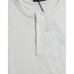 Dolce & Gabbana Off White Cotton Henley Pullover Sweater TSH84608-52