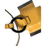 Dolce & Gabbana Yellow Crocodile Leather Logo Print Lanyard Keychain SMY101330