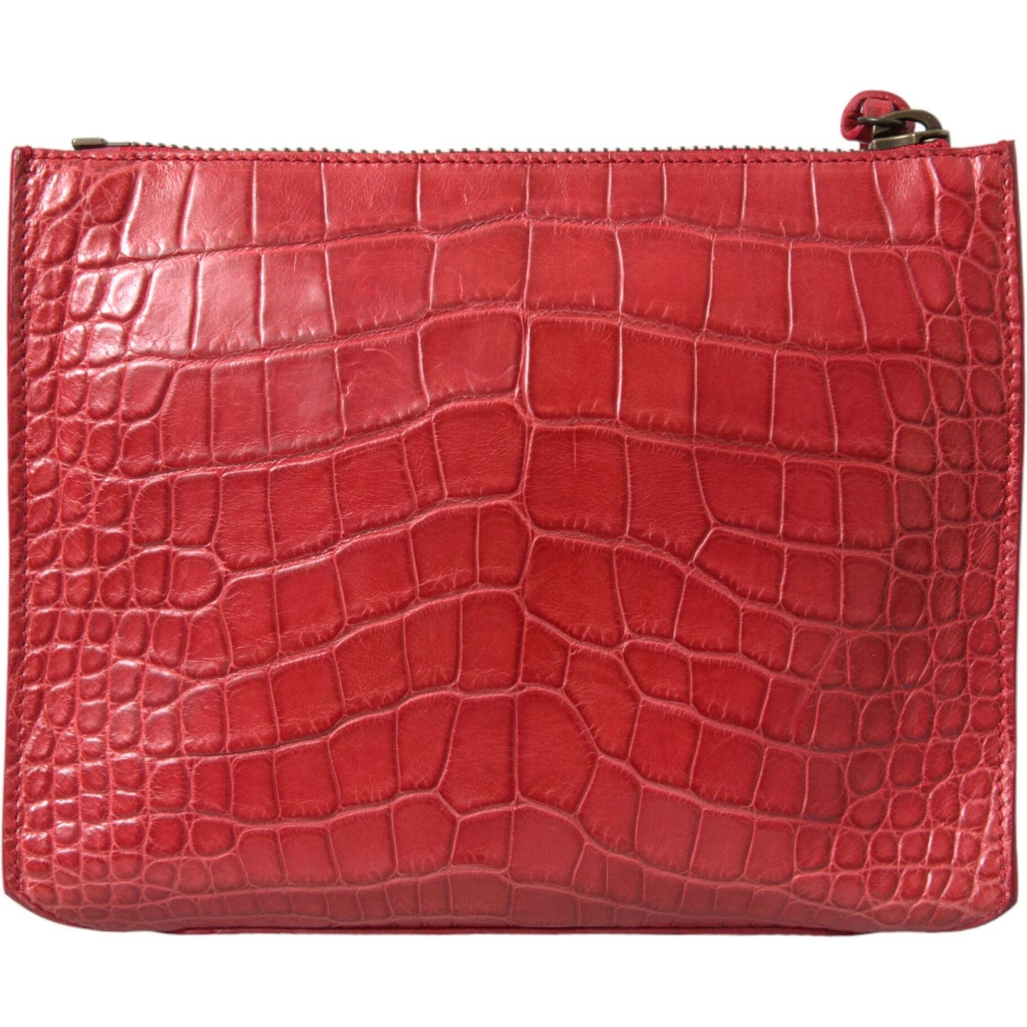 Balenciaga Red Exotic Skin Leather Classic Pouch Purse Wristlet Bag BAG1165
