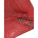 Balenciaga Red Exotic Skin Leather Classic Pouch Purse Wristlet Bag BAG1165