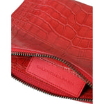 Balenciaga Red Exotic Skin Leather Classic Pouch Purse Wristlet Bag BAG1165