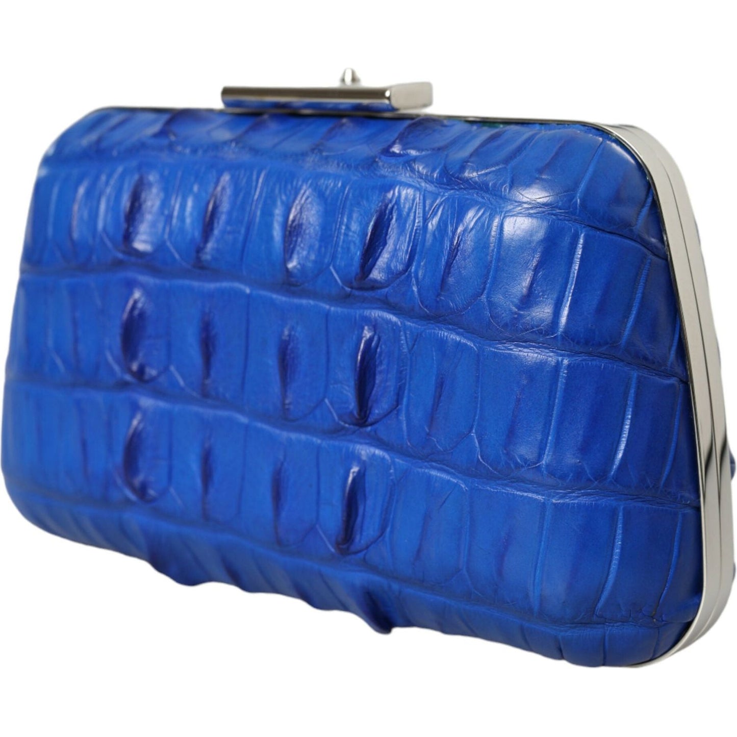 Balenciaga Blue Exotic Skin Leather Shoulder Crossbody Box Clutch Bag BAG1175