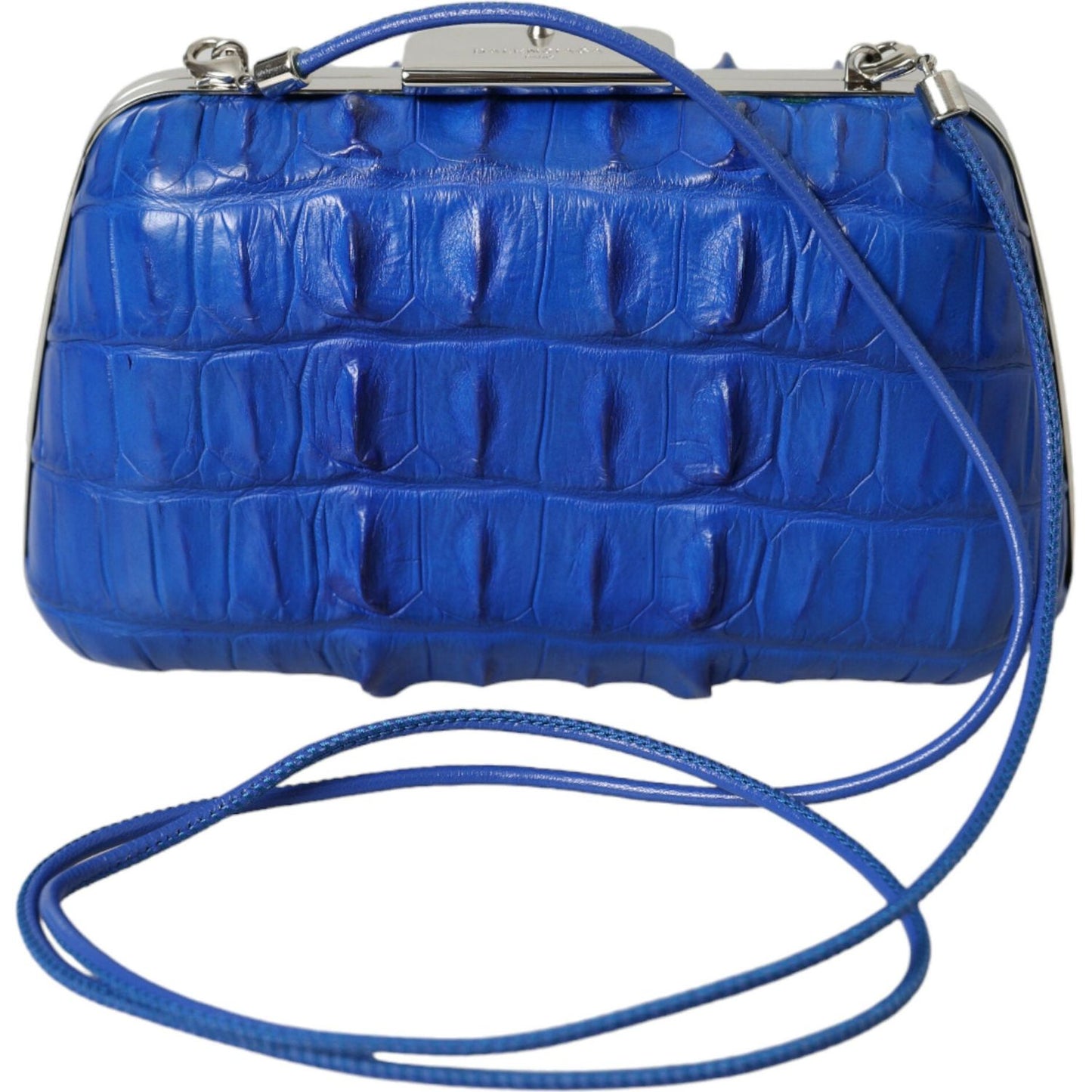 Balenciaga Blue Exotic Skin Leather Shoulder Crossbody Box Clutch Bag BAG1175