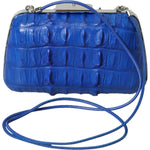 Balenciaga Blue Exotic Skin Leather Shoulder Crossbody Box Clutch Bag BAG1175