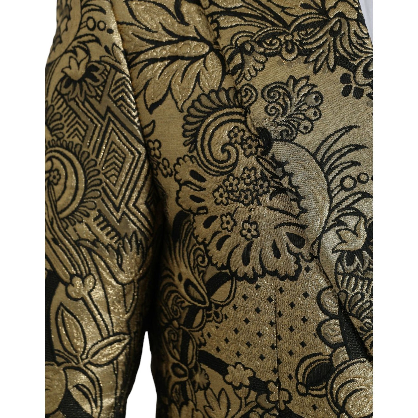 Dolce & Gabbana Gold SICILIA Jacquard Single Breasted Coat Blazer JKT4016-48