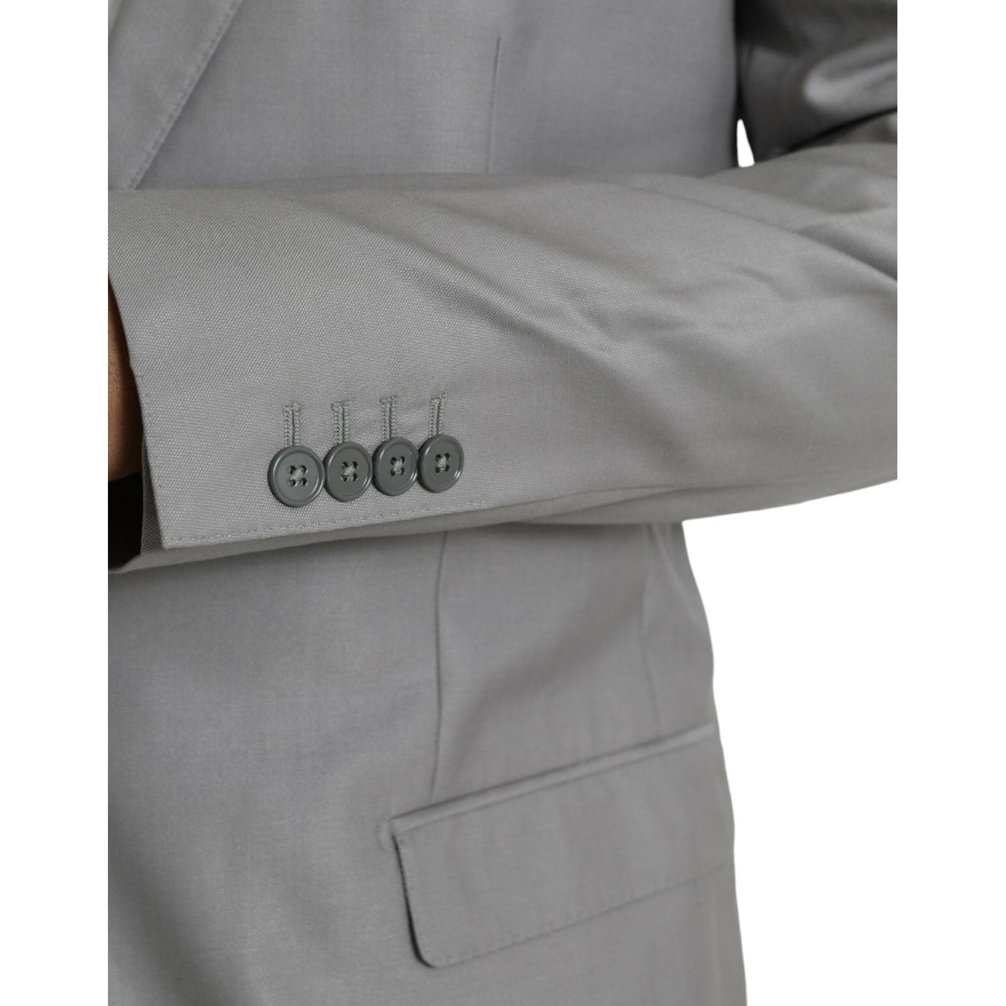 Dolce & Gabbana Gray Wool Peak Single Breasted Coat Blazer JKT4028-54