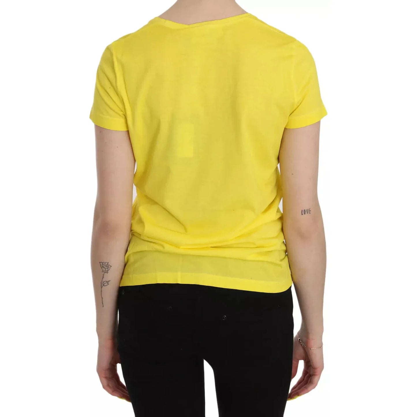 Dsquared² Yellow Round Neck Short Sleeve Shirt Top Blouse TSH3832-38