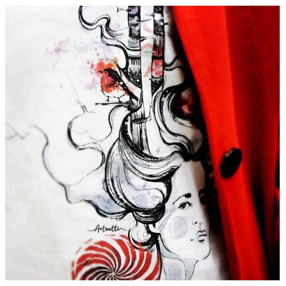 A.Tratti Chic White Stretch Viscose Tee with Exclusive Packaging AT-11751-S