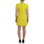 Dsquared² Yellow Nylon Short Sleeves Round Neck Mini Dress TSH83423-38