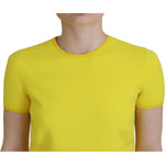 Dsquared² Yellow Nylon Short Sleeves Round Neck Mini Dress TSH83423-38