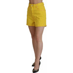 Dsquared² Yellow Cotton High Waist Baggy Women Hotpants Shorts PAN74530-38