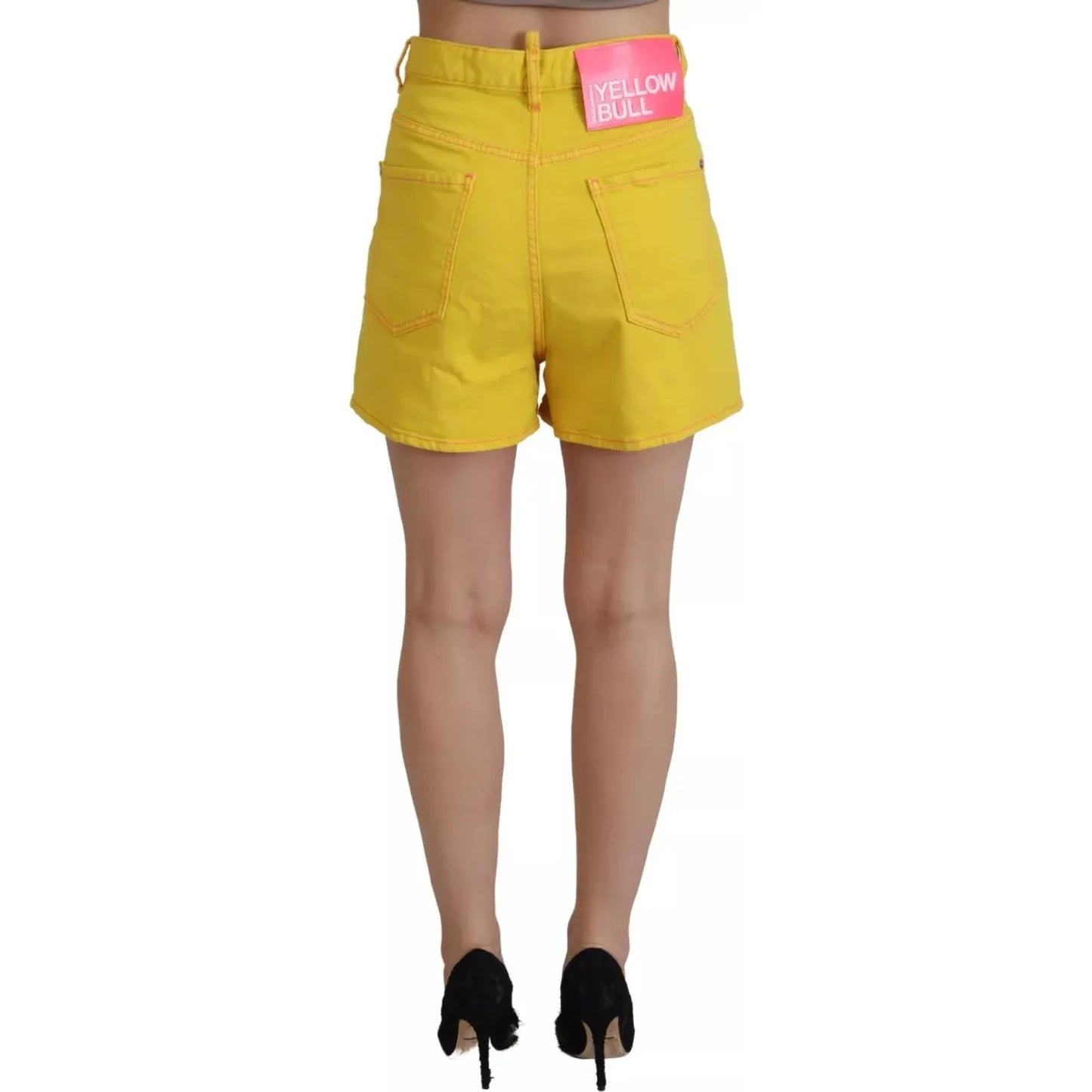 Dsquared² Yellow Cotton High Waist Baggy Women Hotpants Shorts PAN74530-38