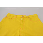 Dsquared² Yellow Cotton High Waist Baggy Women Hotpants Shorts PAN74530-38