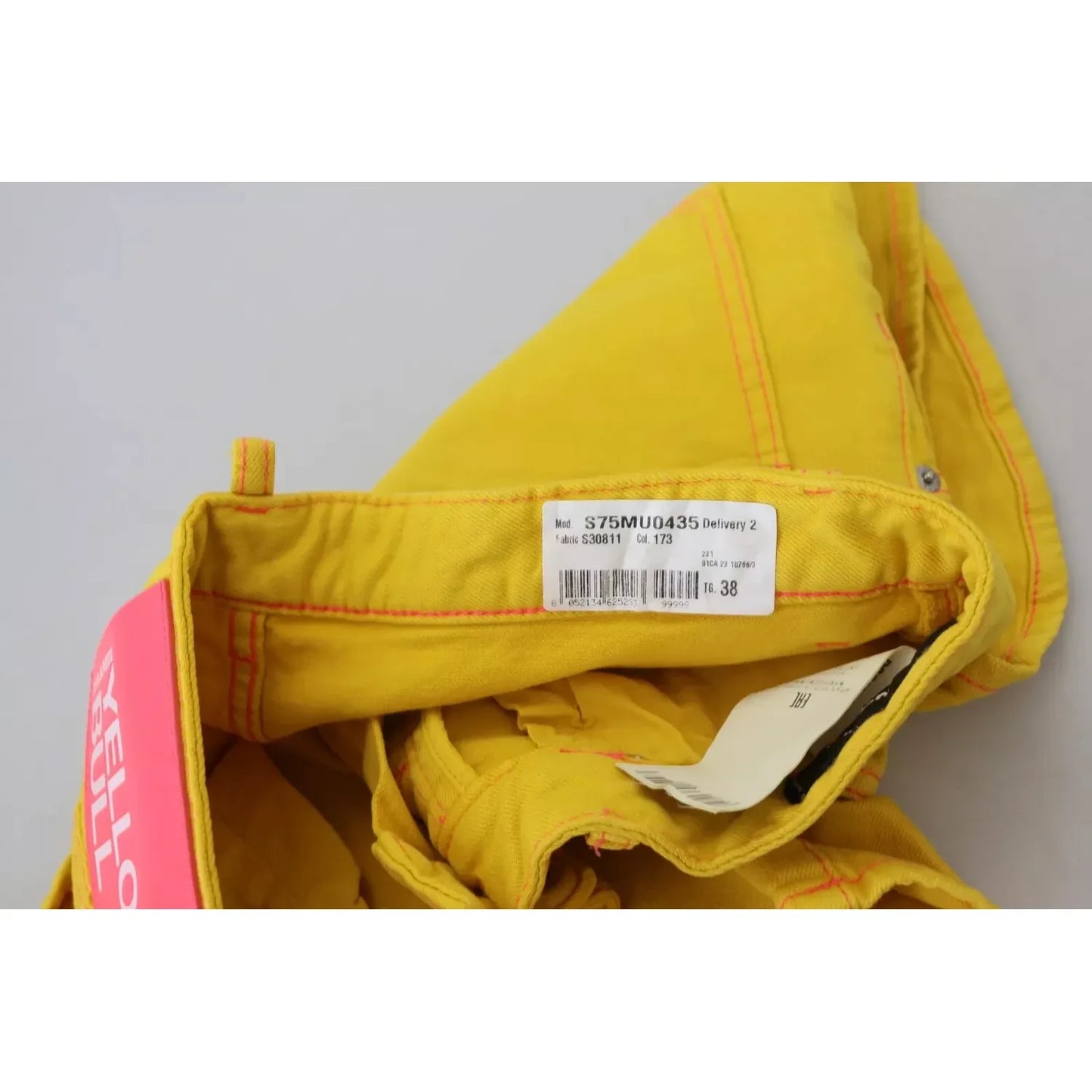 Dsquared² Yellow Cotton High Waist Baggy Women Hotpants Shorts PAN74530-38