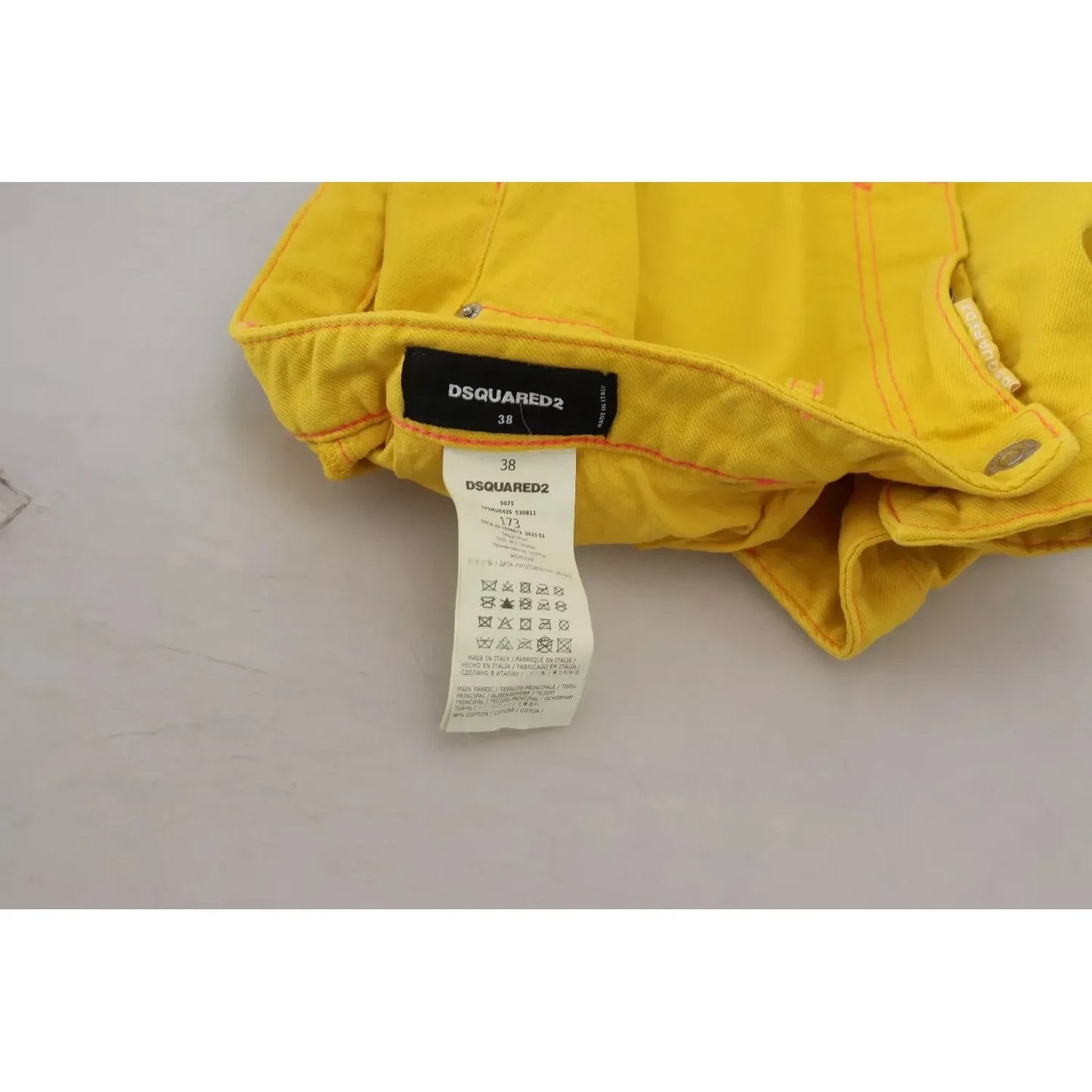 Dsquared² Yellow Cotton High Waist Baggy Women Hotpants Shorts PAN74530-38