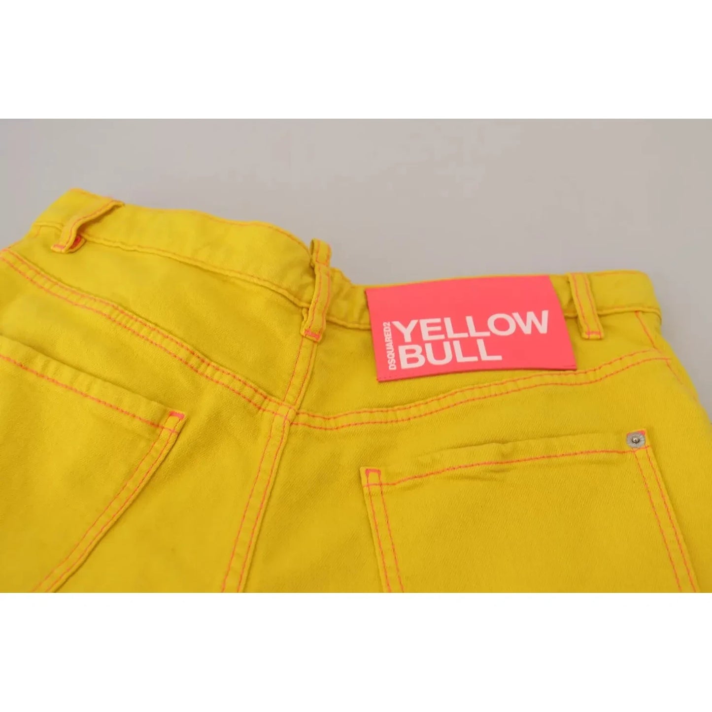 Dsquared² Yellow Cotton High Waist Baggy Women Hotpants Shorts PAN74530-38