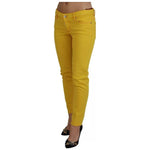Dsquared² Yellow Cotton Low Waist Cropped Jennifer Denim Jeans PAN74512-38