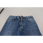 Dsquared² Blue Distressed High Waist Straight Denim Jeans PAN74508-38