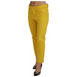 Dsquared² Yellow Cotton Low Waist Crop Denim Cool Girl Jeans PAN74515-38