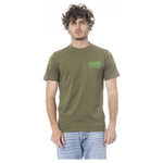 Cavalli Class Green Cotton Men T-Shirt CA-24370-L
