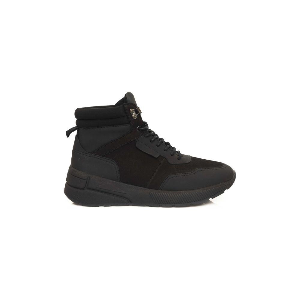 Cerruti 1881 Black Leather Men Sneaker CE-24441-EU41/US8