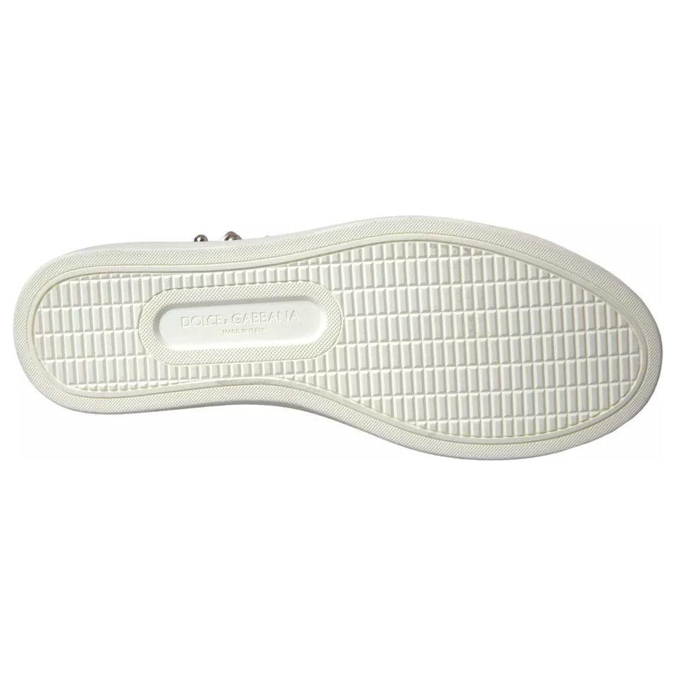 Dolce & Gabbana White Portofino Sacred Heart Sneakers Women Shoes LA10835-35/35.5