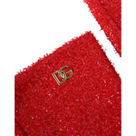 Dolce & Gabbana Red Lurex Fantasia Mid Arm Length Gloves LB30115-7.5