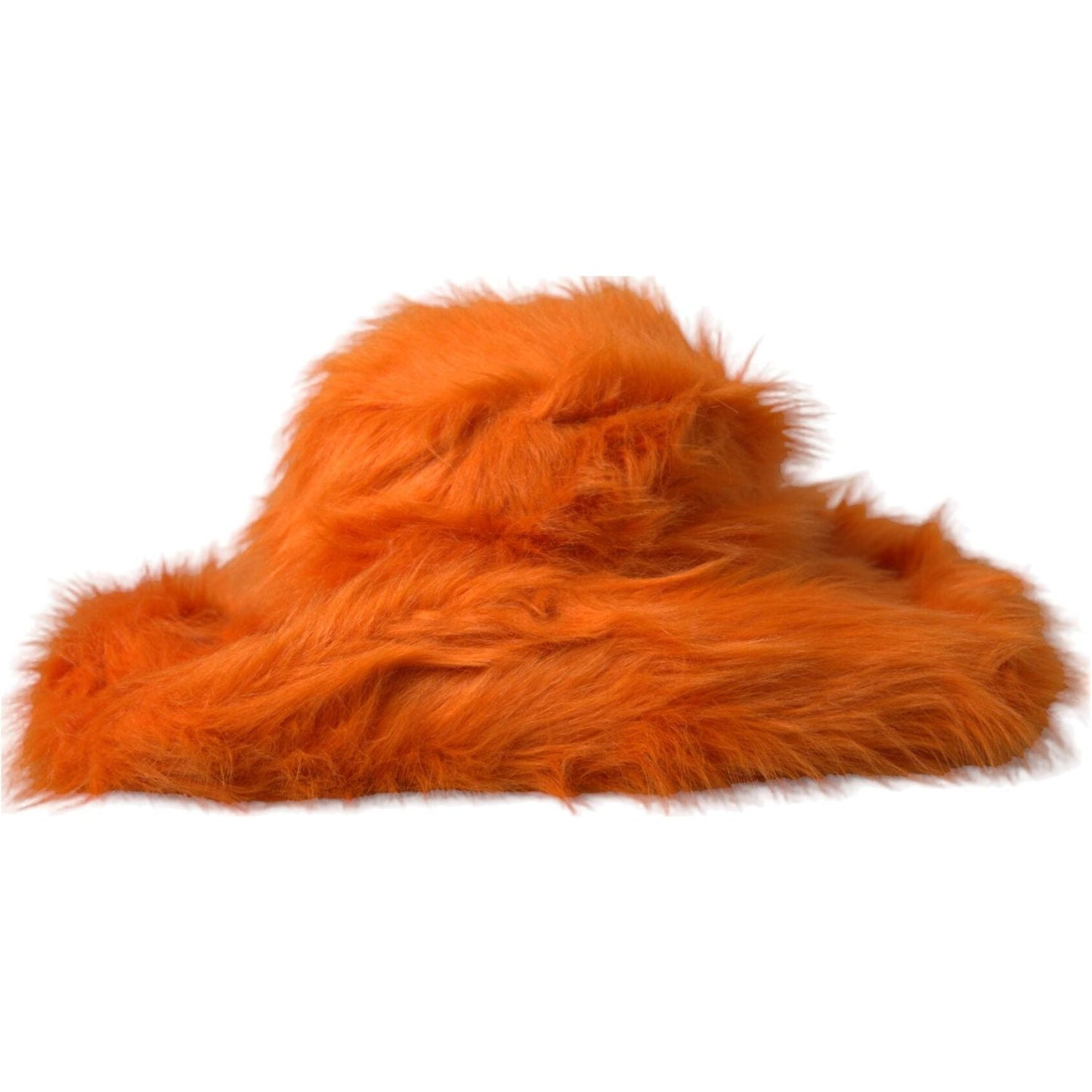 Dolce & Gabbana Orange Faux Fur Polyester Fedora Hat HAT9571-57
