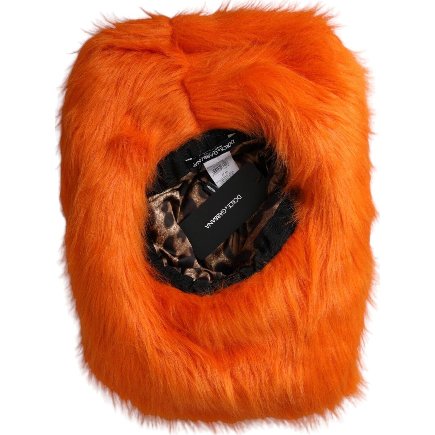 Dolce & Gabbana Orange Faux Fur Polyester Fedora Hat HAT9571-57