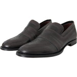 Dolce & Gabbana Black Brown Leather Loafer Men Dress Shoes MV5678-39