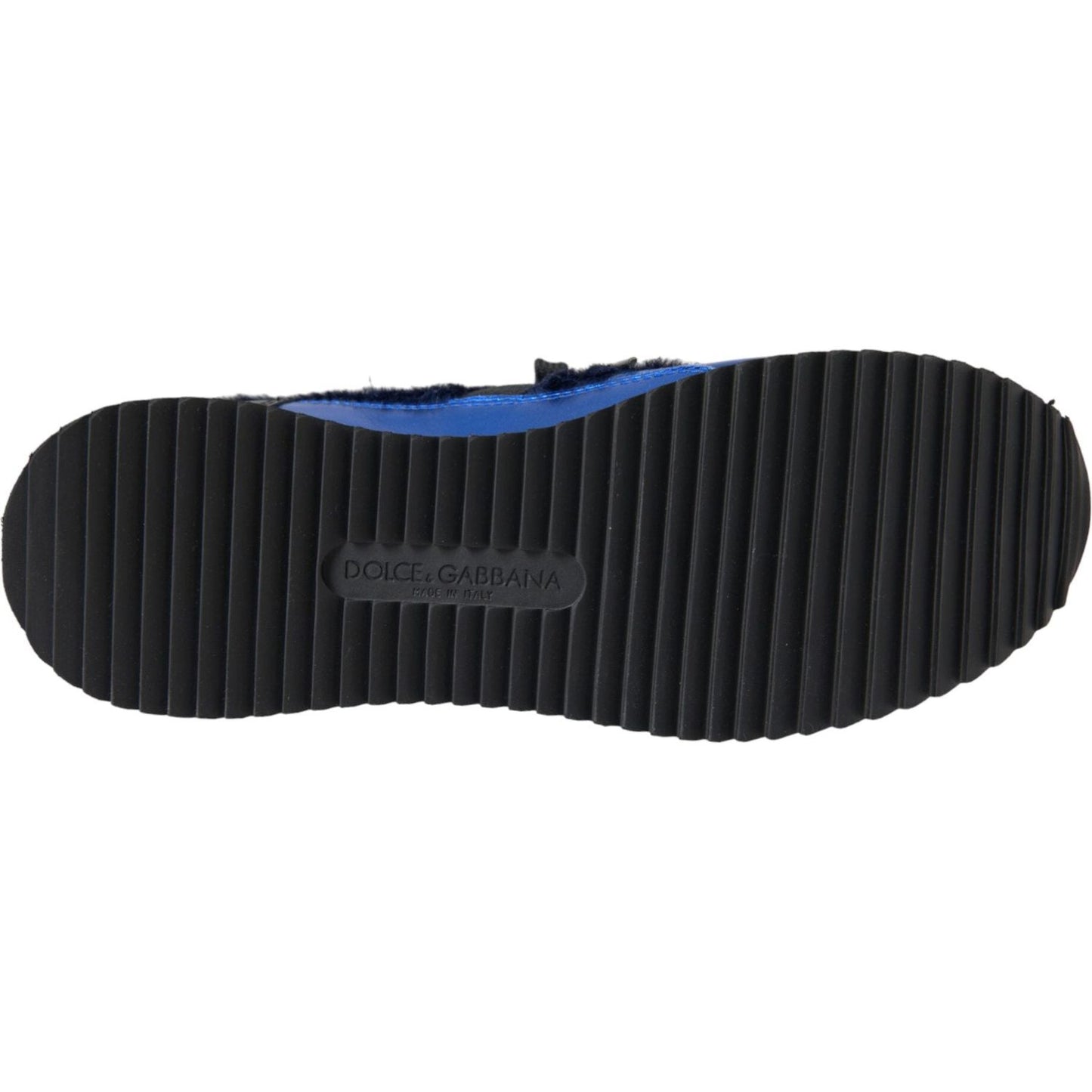 Dolce & Gabbana Blue Black Calf Hair Leather Sneakers Shoes MV5686-40.5