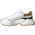 Dolce & Gabbana White Gold DAYMASTER Leather Sneakers Shoes LA5712#2-40