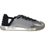 Dolce & Gabbana Silver Black Nylon NS1 Low Top Sneakers Men Shoes MV5754-41.5