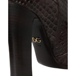 Dolce & Gabbana Brown Exotic Leather Heels High Boots Shoes LA11141-35