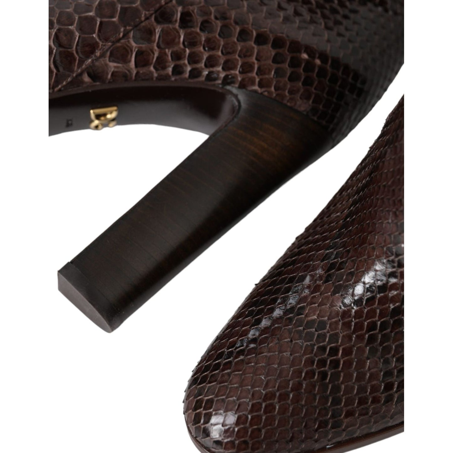 Dolce & Gabbana Brown Exotic Leather Heels High Boots Shoes LA11141-35