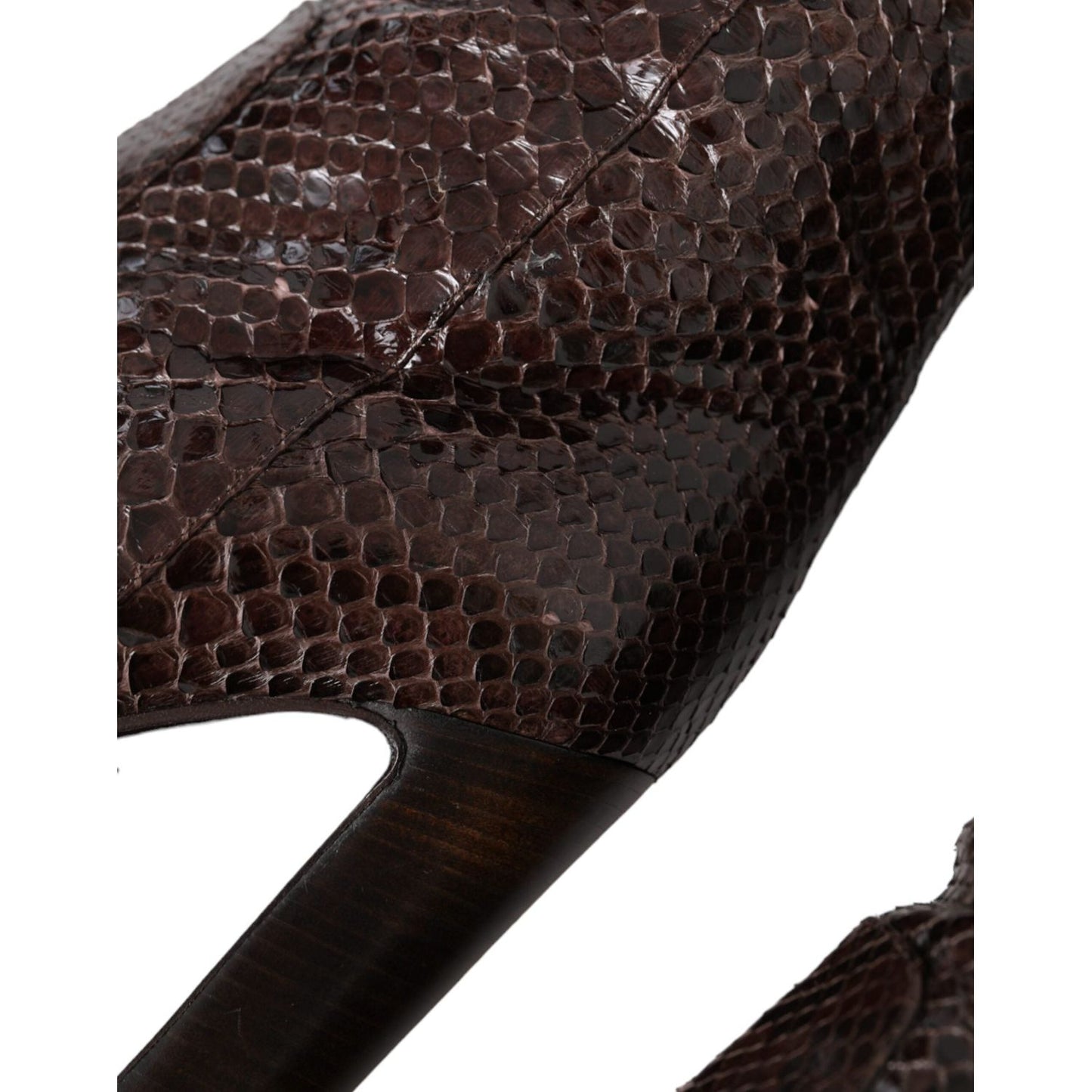 Dolce & Gabbana Brown Exotic Leather Heels High Boots Shoes LA11141-35