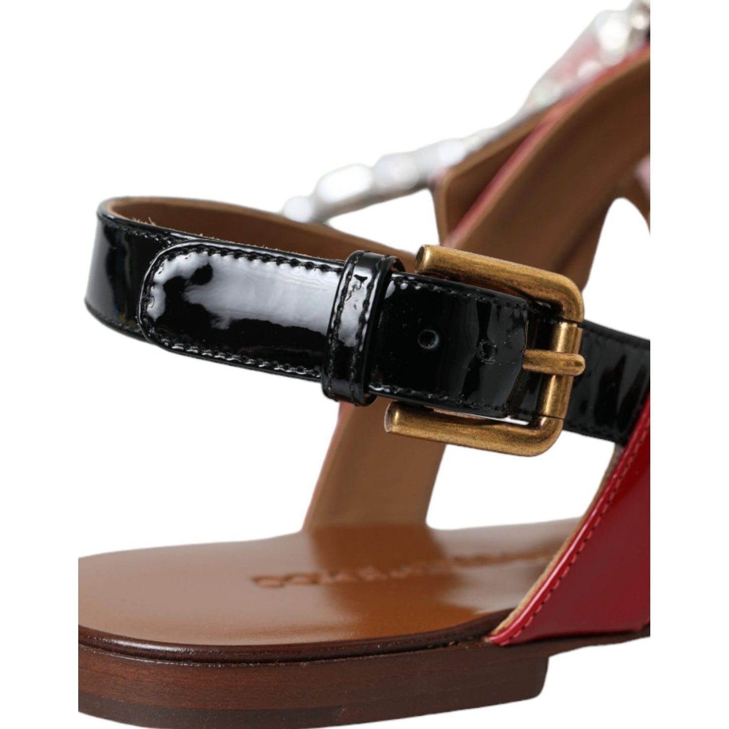 Dolce & Gabbana Multicolor Crystal Sandals Flip Flops Shoes LA11059-38