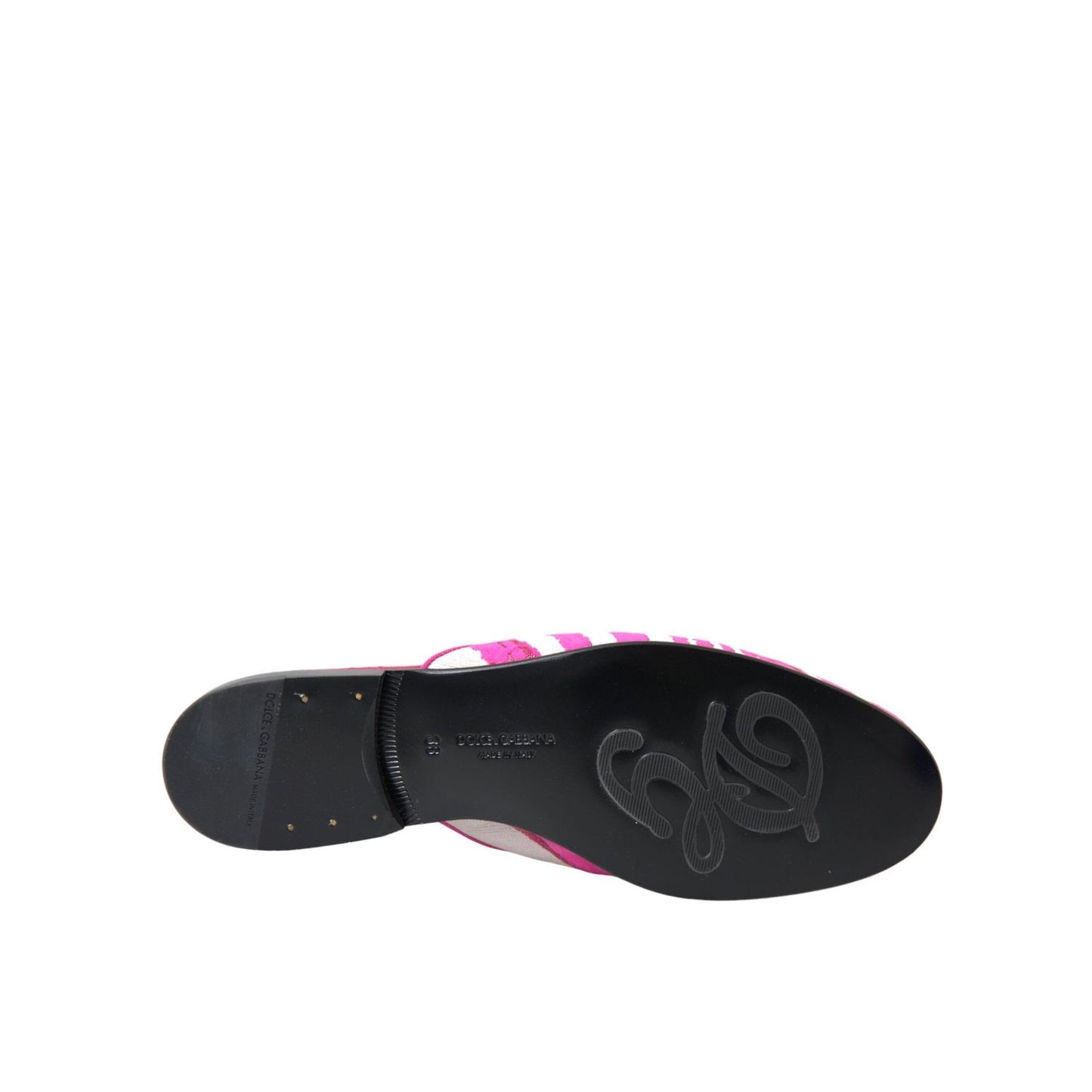 Dolce & Gabbana Pink Jacquard Crystal Mule Flat Sandals Shoes LA11172-38